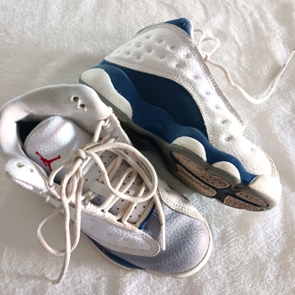 Nike Air Jordan 13 Retro French Blue Sneakers, Child Size 13C - Picture 3 of 14